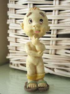 vintage figurine doll Thinking think boy baby ceramic  