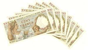 FRANCE 100 CENT FRANCS DATED 16 5 1940 XF++ 7 PIECES AVAILABLE P 94 