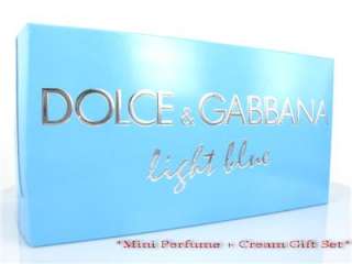 Light Blue Body Cream + Bag + Mini Perfume Gift Set  