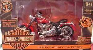 ERTL 118 2002 Harley Davidson Fatboy Red  
