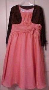 Bonnie Jean Dusty Pink Dress, Bolero NWT14.5 20.5  