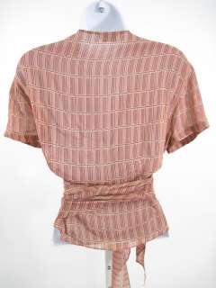 CALVIN KLEIN Multi Colored Silk Wrap Top Shirt Sz 8  