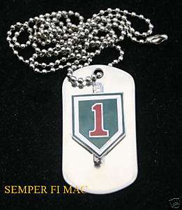 1ST INFANTRY DIVISION DOG TAG US ARMY NECKLACE 1ST ID  