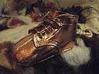 Vintage BRONZE Copper BABY Shoe FIRST Step Walking SHOES Chic METAL 
