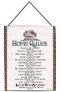 Home Rules Inspirational Tapestry Bannerette Wall Hanging 725734382375 