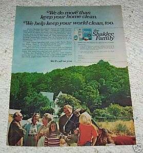 1974 Shaklee Family cleaning products 1 PAGE VINTAGE AD  