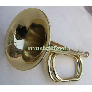 New Yellow Brass ARMY CIVIL WAR Scout Bugle lacquer  
