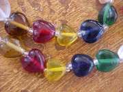 36 Heart shaped multicolored glass bead necklace BS113  