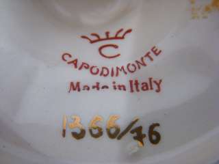 Capodimonte Italian Pottery Ash Tray & Lidded Compote  