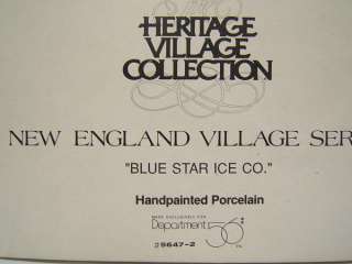 Dept 56 Blue Star Ice Co. 5647 2 New England Village  