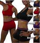 Pick Your Color For 1 Workout Set Sports Bra Padded & Boyshort Shorts 