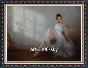 Original women Oil painting Female art chinese Ballet girl on canvas30 