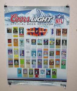 COORS LIGHT BEER SUPER BOWL #43 TAMPA TICKETS POSTER  