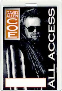 Unused laminated backstage pass for the DAVID ALLAN COE 1995 STANDING 