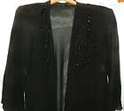   Holiday Dressy Black Sheer Beaded Jacket GR8 Over Dress Blouse Sweater