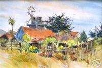 NANCY JOHNSON, California Carmel Valley Barn Landscape   Listed Artist 