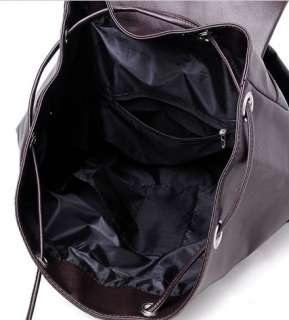 Color Fashion Unisex PU Leather Big Backpack Satchel Schoolbag 