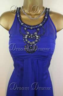 BNWT Monsoon Marcella Blue Silk Dress & Shrug Size 8  