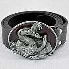   Rattle Snake Python Rattlesnake Viper Cobra Mens Buckle Leather Belt