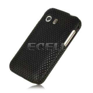 BLACK PERFORATED MESH SNAP ON HARD BACK CASE COVER FOR SAMSUNG GALAXY 