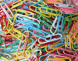 50 COLOURED 33mm PAPER CLIPS HOME OR OFFICE FREEPOST UK  