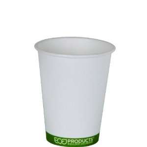 Eco Products 12 oz Compostable Hot Cup in Green Stripe Design, 1000 