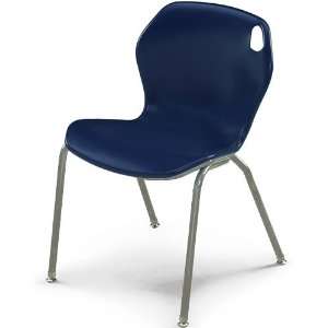  18H Intuit Stacking Chair with Powder Coat Frame   Navy 