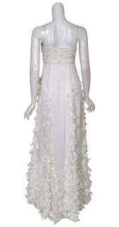 SUE WONG White Petal Bridal Evening Gown Dress 2 NEW  