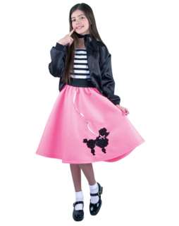 Bubble Gum Pink Poodle Skirt for Child Costume   Girls 50s Halloween 