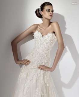 Slinky Custom made Strapless Sweetheart Wedding Dress Bridal Gown Size 