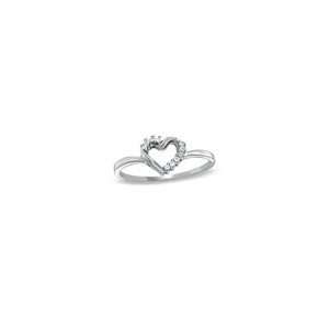   Diamond Accent Twist Heart Ring in 10K White Gold fashion Jewelry