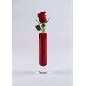  Deep Red 9 Inch High Polish Glass Bud Vase Patio, Lawn & Garden