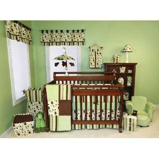   Trend Lab Green & Brown Crib Bedding Set Nursery Ensemble Complete