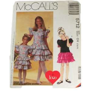 McCalls 5712 Sewing Pattern Children,Girls Dress Size CH 7.8.10 