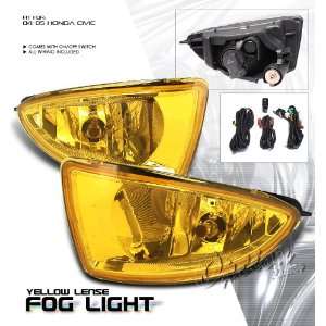   Civic Coupe & Sedan 04 05 Yellow Fog Light Kit JDM Style Automotive