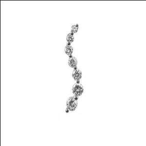   White Gold, Journey Pendant Charm Lab Created Gems 3mm Wide Jewelry