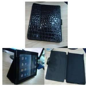  Black REAL Leather Case Cover Pouch Stand for Apple iPad 2 