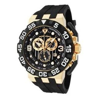   Chronograph Yellow Gold Black Rubber Watch SWISS LEGEND Watches