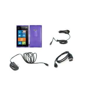  Nokia Lumia 900 (AT&T) Premium Combo Pack  Purple TPU Case 