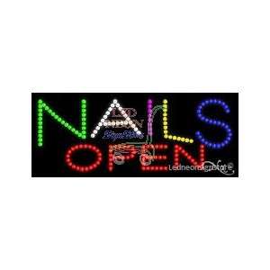  Nails Open LED Business Sign 11 Tall x 27 Wide x 1 Deep 