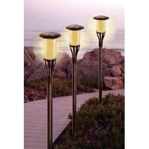   Pack Super Tall Tiki Torch Amber LED Solar Light Patio, Lawn & Garden