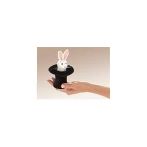  Plush Rabbit in Top Hat Mini Finger Puppet By Folkmanis Puppets 