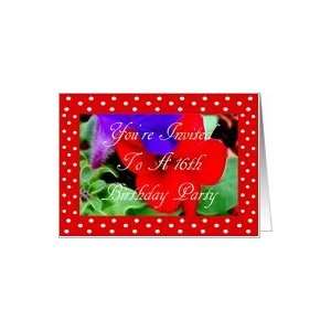   To A 16th Birthday Floral Red And White Polka Dots Card Toys & Games