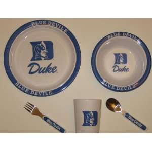  DUKE BLUE DEVILS Team Logo 5 Piece Baby / Child Dinner Set 