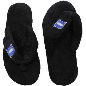 Duke Blue Devils Ladies Black Pillow Plush Thong Slippers (9/10 