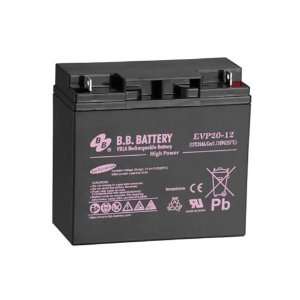  B&B Battery EVP20 12 F2   12.00 Volt 18.00 AmpH SLA Battery 