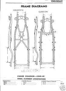 1941 42 46 47 48 Chevrolet NOS Frame Dimensions Wheel  