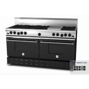   Range RNB 60 Inch Propane Gas Range With 12 Inch Charbroiler   Black