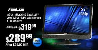 ASUS MT276HE Black 27 2ms(GTG) HDMI Widescreen LCD Monitor