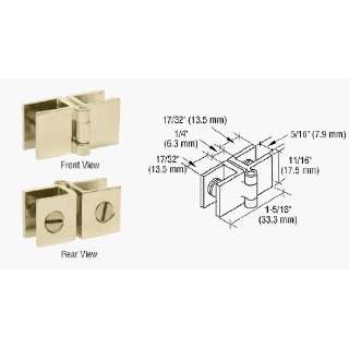   Brass Finish Small Glass to Glass Out Swing Set Screw Hinge   Package